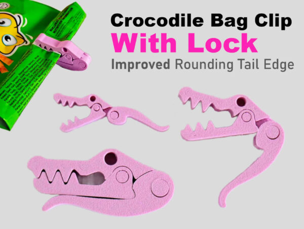 CROCODILE BAG CLIP WITH LOCK-PRINT IN PLACE - Image 2